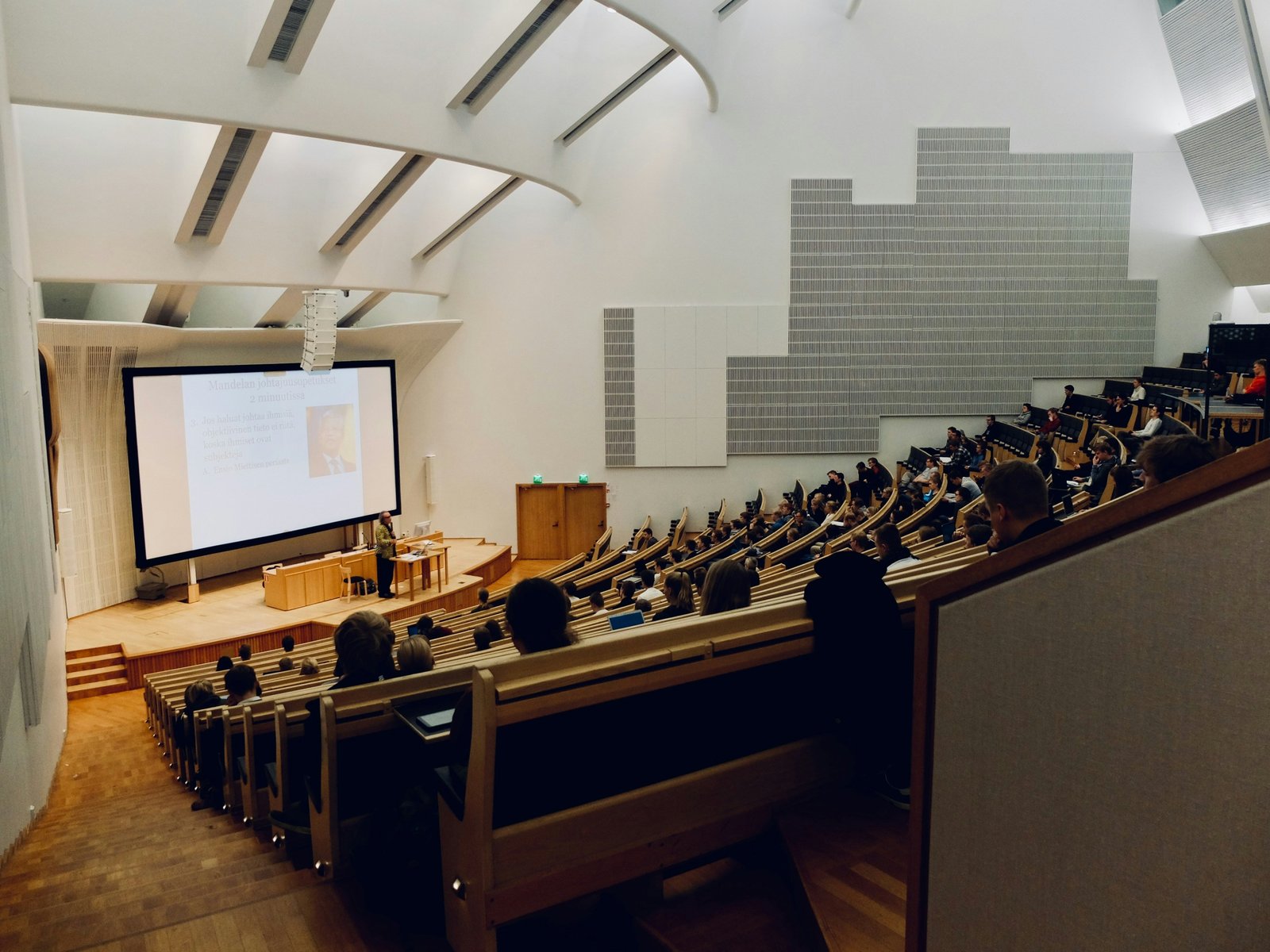 A research presentation in a lecture theatre