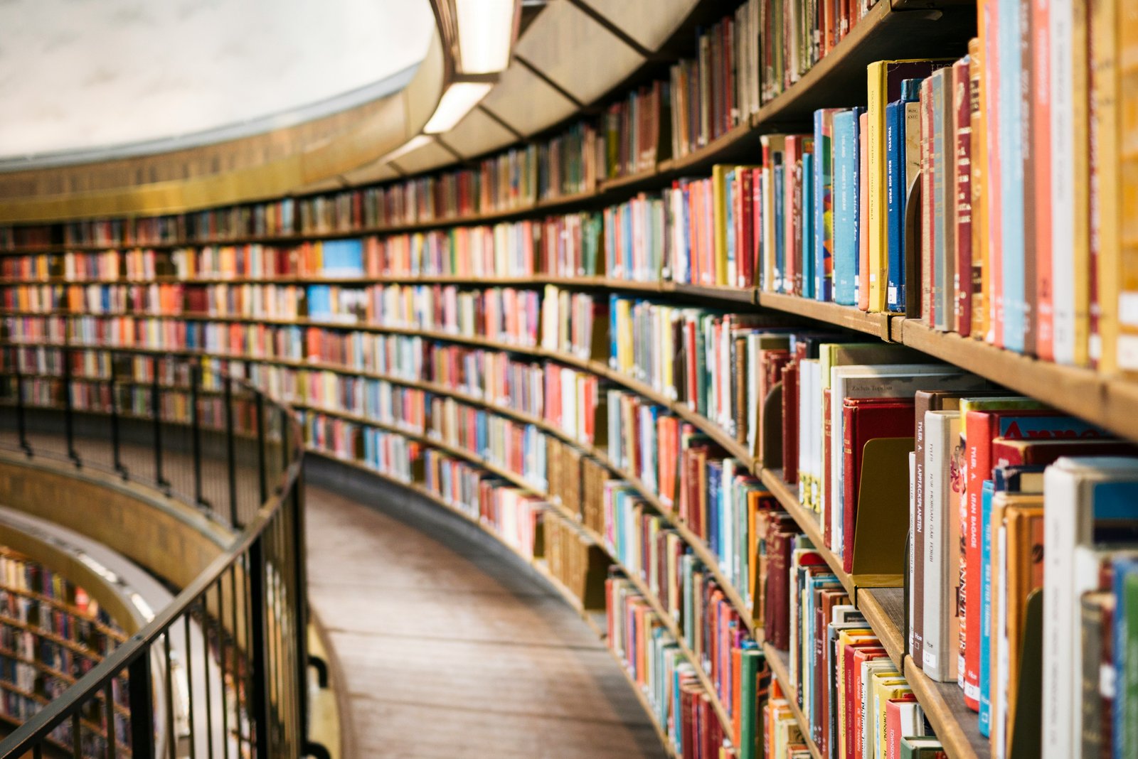 Library shelves and reading space