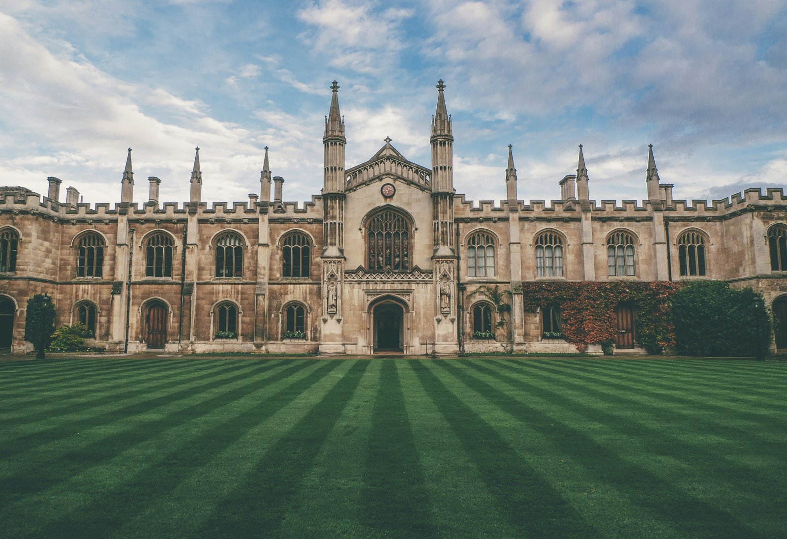 A university quadrangle and lawn
